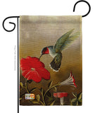 Ruby Hummingbird - Birds Garden Friends Vertical Impressions Decorative Flags HG105050 Made In USA