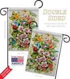 Orchid Splendor with Birds - Birds Garden Friends Vertical Impressions Decorative Flags HG105054 Made In USA