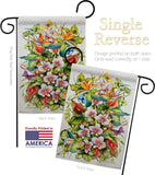 Orchid Splendor with Birds - Birds Garden Friends Vertical Impressions Decorative Flags HG105054 Made In USA