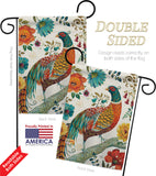 Suzani Peacock - Birds Garden Friends Vertical Impressions Decorative Flags HG105056 Made In USA