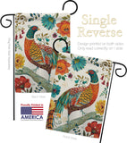 Suzani Peacock - Birds Garden Friends Vertical Impressions Decorative Flags HG105056 Made In USA