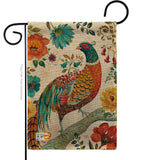 Suzani Peacock - Birds Garden Friends Vertical Impressions Decorative Flags HG105056 Made In USA