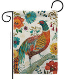 Suzani Peacock - Birds Garden Friends Vertical Impressions Decorative Flags HG105056 Made In USA