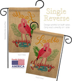 Lovable Flamingo - Birds Garden Friends Vertical Impressions Decorative Flags HG105060 Made In USA