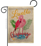 Lovable Flamingo - Birds Garden Friends Vertical Impressions Decorative Flags HG105060 Made In USA