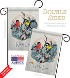 Winter Love - Birds Garden Friends Vertical Impressions Decorative Flags HG105061 Made In USA