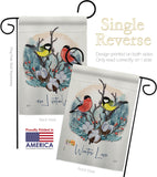 Winter Love - Birds Garden Friends Vertical Impressions Decorative Flags HG105061 Made In USA