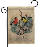 Winter Love - Birds Garden Friends Vertical Impressions Decorative Flags HG105061 Made In USA