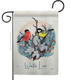 Winter Love - Birds Garden Friends Vertical Impressions Decorative Flags HG105061 Made In USA