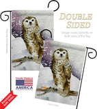 Winter Owl - Birds Garden Friends Vertical Impressions Decorative Flags HG105067 Made In USA