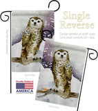 Winter Owl - Birds Garden Friends Vertical Impressions Decorative Flags HG105067 Made In USA