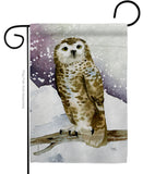 Winter Owl - Birds Garden Friends Vertical Impressions Decorative Flags HG105067 Made In USA