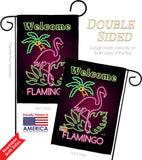 Welcome Neon Flamingo - Birds Garden Friends Vertical Impressions Decorative Flags HG137110 Made In USA