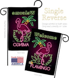 Welcome Neon Flamingo - Birds Garden Friends Vertical Impressions Decorative Flags HG137110 Made In USA