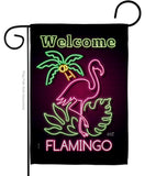 Welcome Neon Flamingo - Birds Garden Friends Vertical Impressions Decorative Flags HG137110 Made In USA