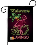 Welcome Neon Flamingo - Birds Garden Friends Vertical Impressions Decorative Flags HG137110 Made In USA