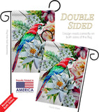 Tropical Parrot - Birds Garden Friends Vertical Impressions Decorative Flags HG192647 Made In USA