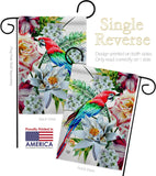 Tropical Parrot - Birds Garden Friends Vertical Impressions Decorative Flags HG192647 Made In USA