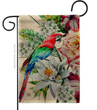 Tropical Parrot - Birds Garden Friends Vertical Impressions Decorative Flags HG192647 Made In USA