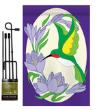 The Hummingbird - Birds Garden Friends Vertical Applique Decorative Flags HG105023