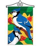 Blue Jay - Birds Garden Friends Vertical Applique Decorative Flags HG105028