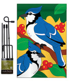 Blue Jay - Birds Garden Friends Vertical Applique Decorative Flags HG105028