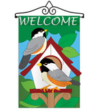 Bird House - Birds Garden Friends Vertical Applique Decorative Flags HG105030