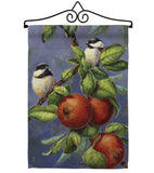 Chickadees & Apples - Birds Garden Friends Vertical Impressions Decorative Flags HG105034 Made In USA