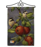 Chickadees & Apples - Birds Garden Friends Vertical Impressions Decorative Flags HG105034 Made In USA