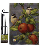 Chickadees & Apples - Birds Garden Friends Vertical Impressions Decorative Flags HG105034 Made In USA