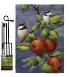 Chickadees & Apples - Birds Garden Friends Vertical Impressions Decorative Flags HG105034 Made In USA