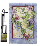 Hummingbird with Trumpet Flowers - Birds Garden Friends Vertical Impressions Decorative Flags HG105035 Made In USA