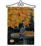 Autumn Birdbath - Birds Garden Friends Vertical Impressions Decorative Flags HG105036 Made In USA