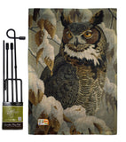 Great Horned Owl - Birds Garden Friends Vertical Impressions Decorative Flags HG105042 Made In USA