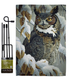 Great Horned Owl - Birds Garden Friends Vertical Impressions Decorative Flags HG105042 Made In USA