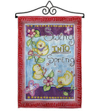 Swing into Spring - Birds Garden Friends Vertical Impressions Decorative Flags HG105045 Made In USA