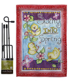 Swing into Spring - Birds Garden Friends Vertical Impressions Decorative Flags HG105045 Made In USA