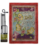 Swing into Spring - Birds Garden Friends Vertical Impressions Decorative Flags HG105045 Made In USA