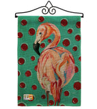 Polka Dot Flamingo - Birds Garden Friends Vertical Impressions Decorative Flags HG105048 Made In USA