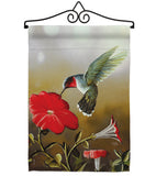 Ruby Hummingbird - Birds Garden Friends Vertical Impressions Decorative Flags HG105050 Made In USA