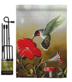 Ruby Hummingbird - Birds Garden Friends Vertical Impressions Decorative Flags HG105050 Made In USA