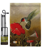 Ruby Hummingbird - Birds Garden Friends Vertical Impressions Decorative Flags HG105050 Made In USA