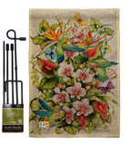 Orchid Splendor with Birds - Birds Garden Friends Vertical Impressions Decorative Flags HG105054 Made In USA