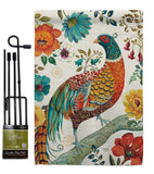 Suzani Peacock - Birds Garden Friends Vertical Impressions Decorative Flags HG105056 Made In USA