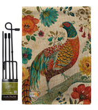 Suzani Peacock - Birds Garden Friends Vertical Impressions Decorative Flags HG105056 Made In USA