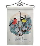 Winter Love - Birds Garden Friends Vertical Impressions Decorative Flags HG105061 Made In USA