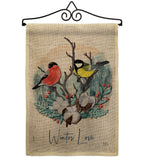 Winter Love - Birds Garden Friends Vertical Impressions Decorative Flags HG105061 Made In USA
