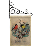 Winter Love - Birds Garden Friends Vertical Impressions Decorative Flags HG105061 Made In USA