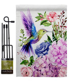 Purple Hummingbird - Birds Garden Friends Vertical Impressions Decorative Flags HG105063 Made In USA