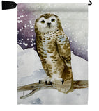 Winter Owl - Birds Garden Friends Vertical Impressions Decorative Flags HG105067 Made In USA